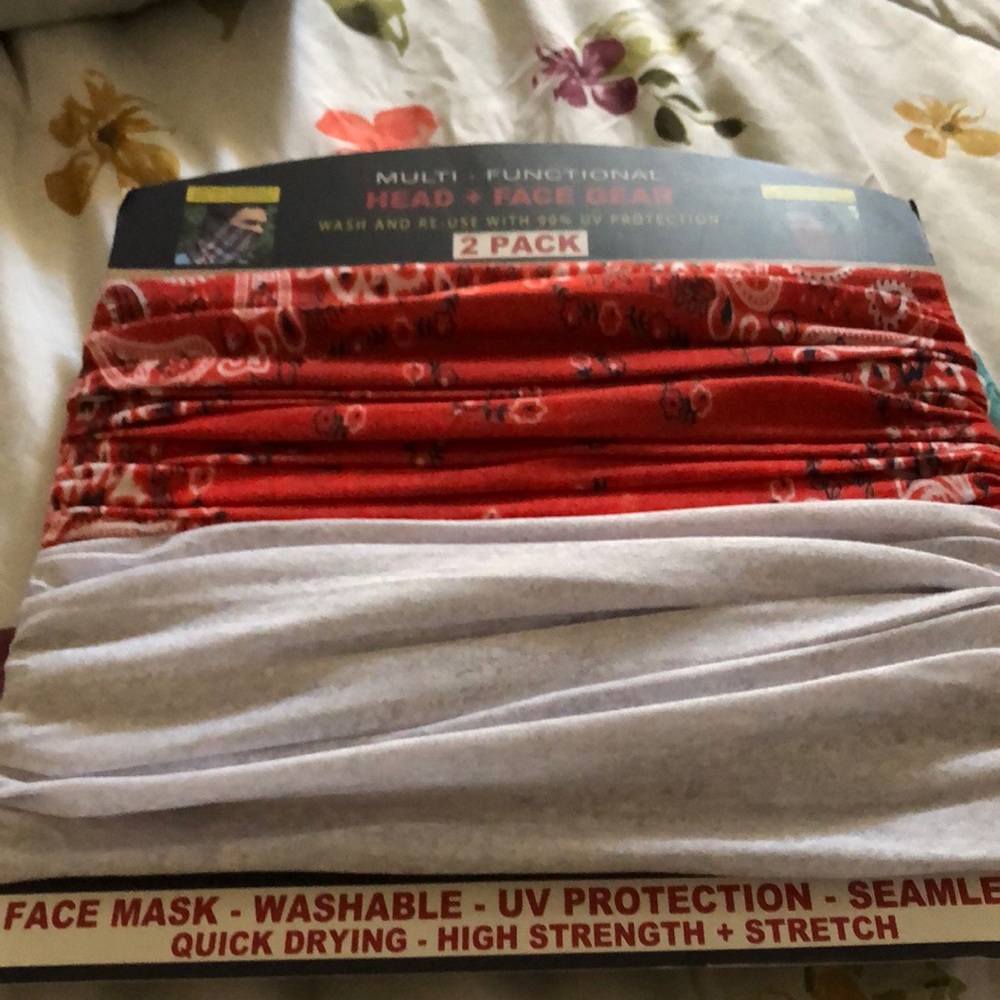 Multi Functional head + face gear red multi/grey